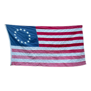 Real Vintage Betsy Ross American Revolutionary Flag 13 Stars Cotton 1976 With Beautiful Naturally Faded Patina and Wear. 3x5