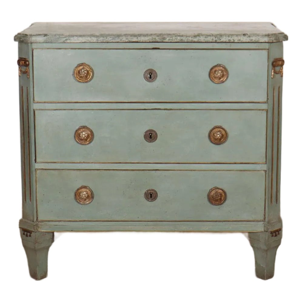 Swedish Marble Topped Commode | Chairish