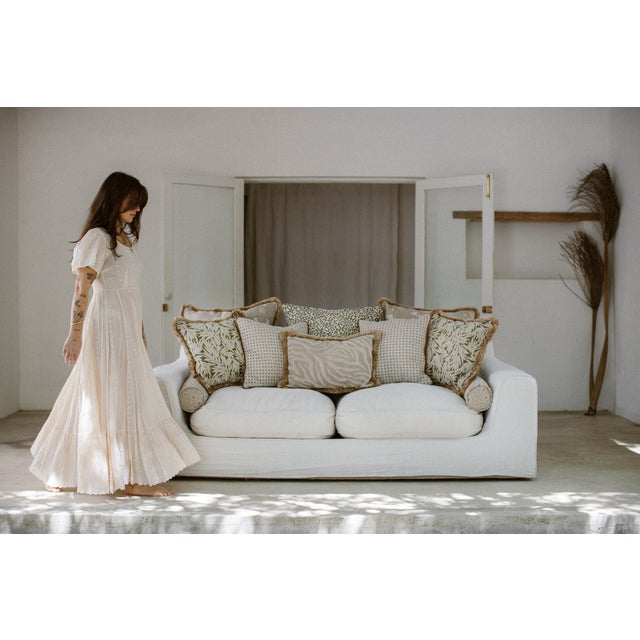 Blue Palais Double Sided Outdoor Cushion Michelle Ice X Amina Sand, 20x12 Inch For Sale - Image 8 of 8