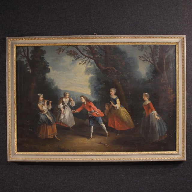 French Artist, Children Playing, 1780, Oil on Canvas For Sale - Image 16 of 16