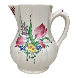 French Faience Pitcher Luneville Circa 1940
