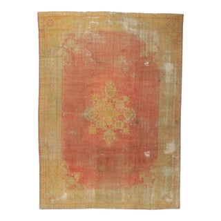 Antique Turkish Oushak Rug - 09'07 X 13'00 For Sale