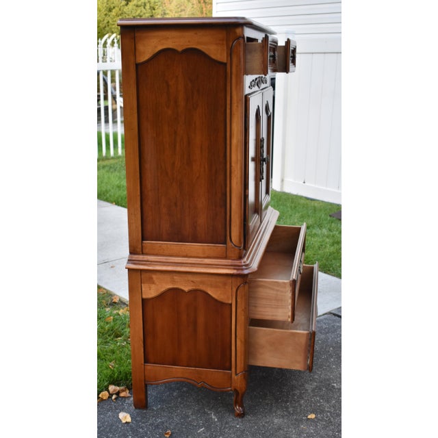 Cherry Dixie Furniture Tall Chest Vintage French Provincial Cabinet Chest For Sale - Image 18 of 18
