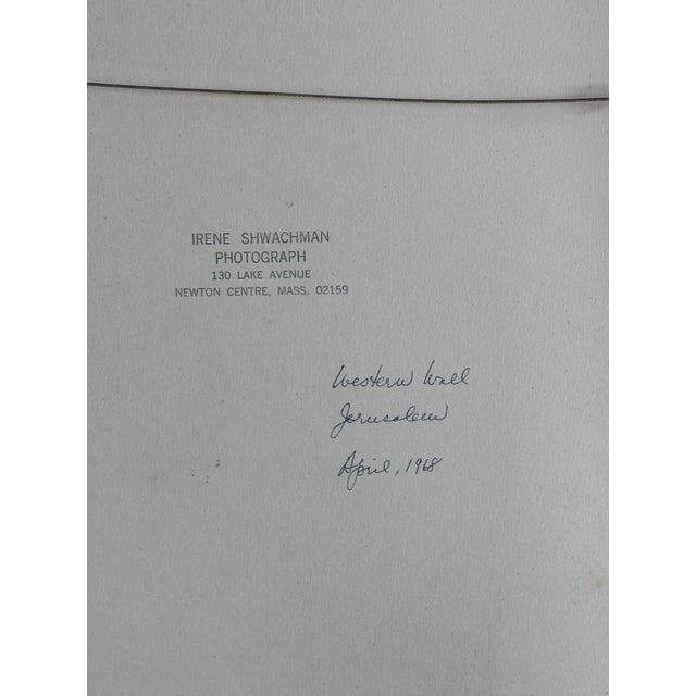 Mid-Century Modern Vintage 1968 Photo “Western Wall” Jerusalem by Irene Shwachman For Sale - Image 3 of 4