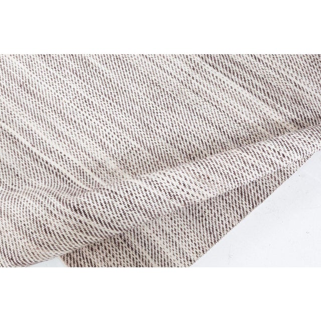 Modern Soft Mist Flatweave Modern Runner In Light Gray "Haze" by Doris Leslie Blau For Sale - Image 3 of 8