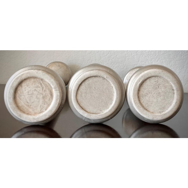 Circa 1970 Jaru Earthenware Column Pedestal-Style Candleholders - Set of 3 For Sale - Image 9 of 14