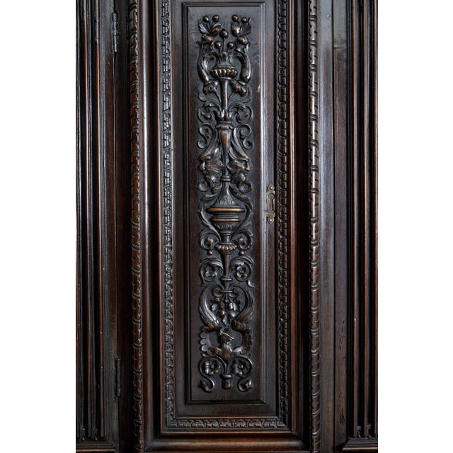 French Carved Walnut Cabinet, 1850s For Sale - Image 3 of 10