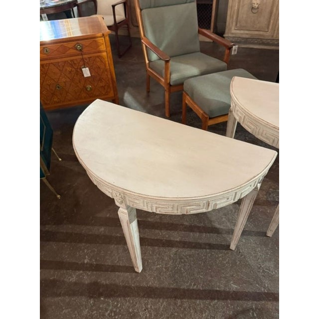 Pair of Swedish Gustavian Painted Consoles For Sale In Dallas - Image 6 of 7