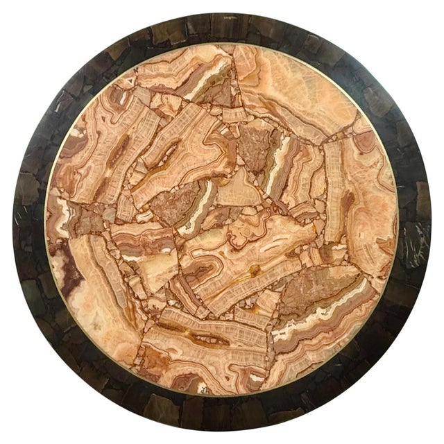 1980s Muller of Mexico Onyx Pedestal Dining Table/Center Table For Sale - Image 5 of 10