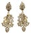 Early Victorian 18k Gold Diamond Earrings With Leaf and Ribbon Motif With 6 Carats For Sale