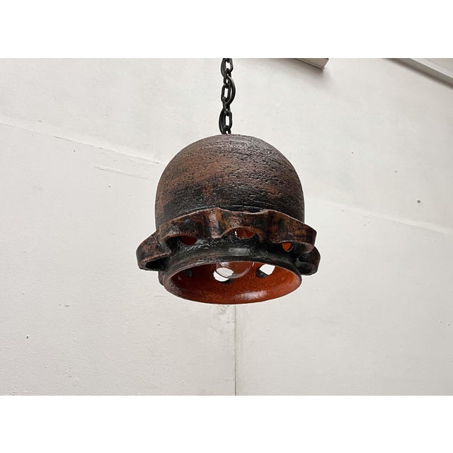 Mid-Century Modern Brutalist Danish Studio Pottery Pendant Lamps, 1960s, Set of 2 For Sale - Image 16 of 18