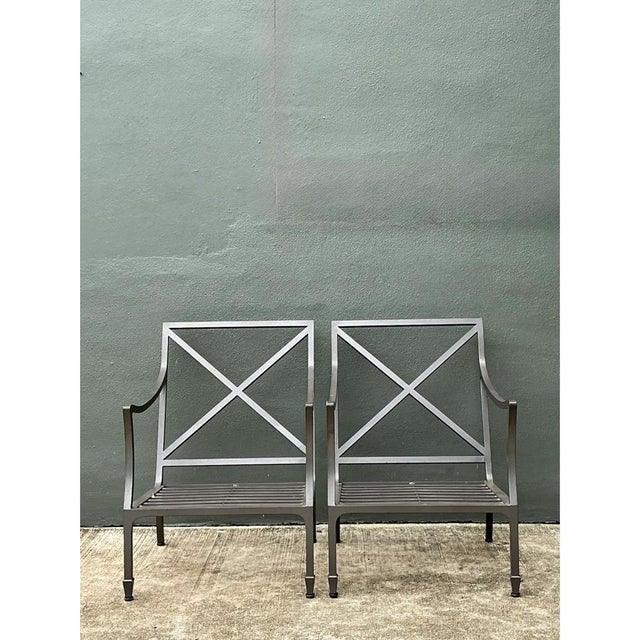 Modern Vintage McKinnon and Harris Cast Aluminum Chairs With Ottomans - A Pair For Sale - Image 3 of 18