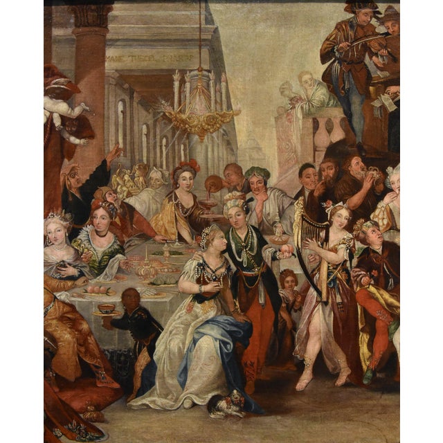 Baroque Circle of Frans Francken II Anversa, The Feast of Belshazzar, 1650, Oil on Canvas For Sale - Image 3 of 16