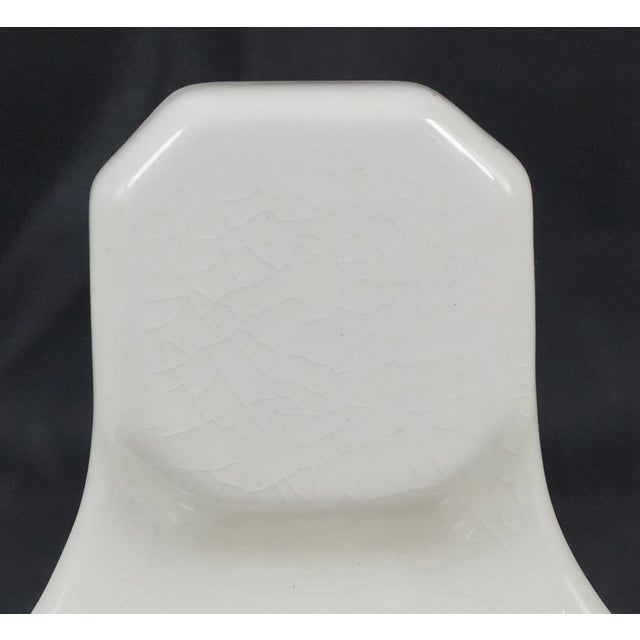 Pair of Vintage European White Ceramic Towel Bar Brackets For Sale - Image 4 of 7
