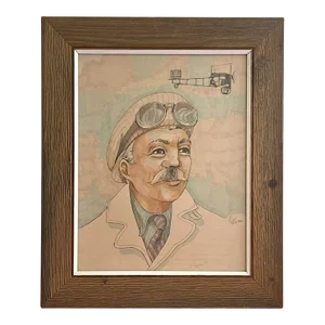 1970s "Aero-Pioneer" Mort Kuff Watercolor Painting, Framed