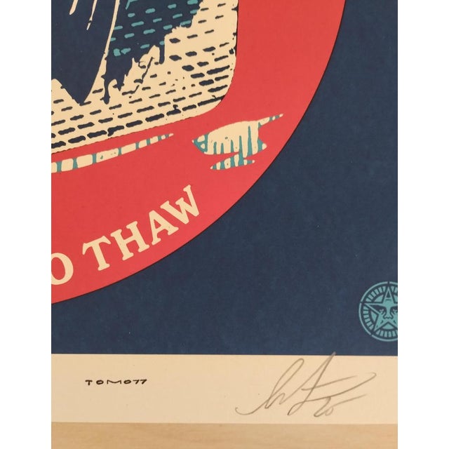 Red Shepard Fairey, ICE Too Cold to Thaw, Silkscreen Print For Sale - Image 8 of 11