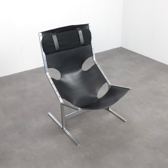 Animal Skin Leather Lounge Chair by Pierre Thielen for Metz & Co., Netherlands, 1960s For Sale - Image 7 of 12