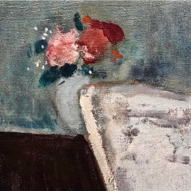 Oxblood Red François Gall - The Elegant Piano Player - C1940s Oil Painting For Sale - Image 8 of 10