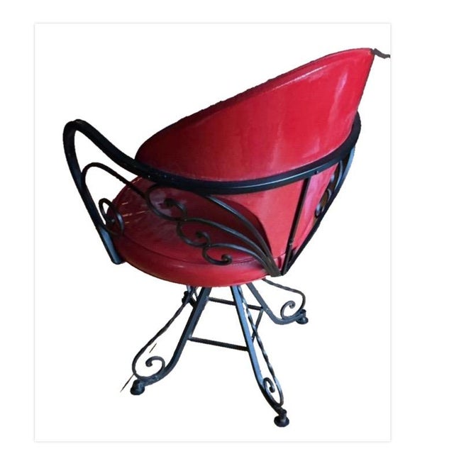 Red original vinyl. Chairs intact and solid.