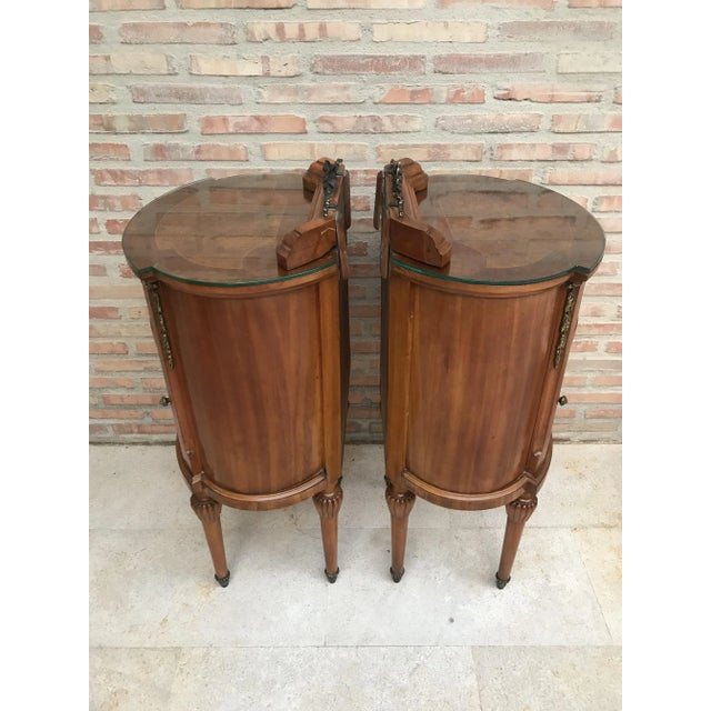 Vintage Louis XVI Style Metal and Mirror Marquetry Nightstands, 1920s, Set of 2 For Sale - Image 11 of 18