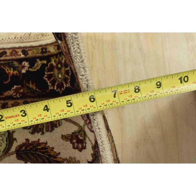 Agra Runner 3’11” X 11’11” Ivory Wool Traditional Hand-Knotted Oriental Rug For Sale - Image 11 of 13