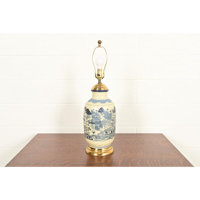 1970s Chinese Blue and White Porcelain Ginger Jar Table Lamps by Westwood - a Pair For Sale - Image 13 of 16