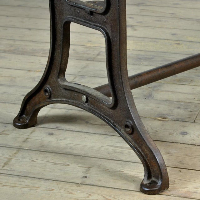 Black Industrial Table with an Pine Top For Sale - Image 8 of 11