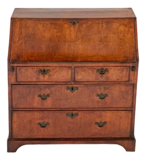 George I Bureau Desk Walnut Chest Drawers