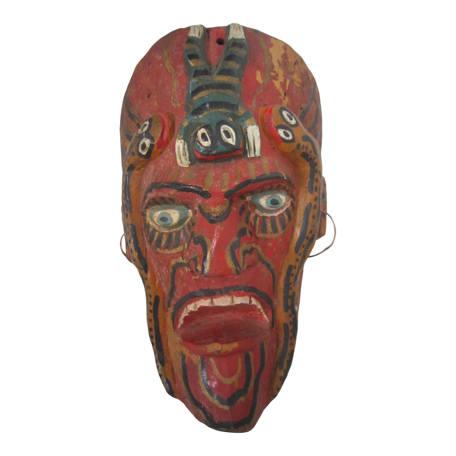 Vintage Mexican Wood Mask Chairish