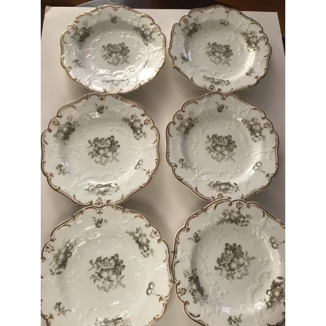 1920s Gilt Painted Porcelain Plates - Set of 6 For Sale - Image 9 of 11