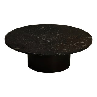 Vintage Fossil Stone and Steel Coffee Table from Metaform, 1970s For Sale