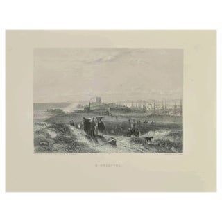 Edward Francis Finden, Hartlepool, Etching, 1845 For Sale