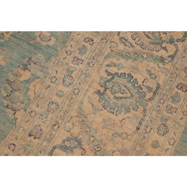 Textile Bohemien Ziegler Blue Ivory Hand-Knotted Wool Rug-8'9'' X 11'11'' For Sale - Image 7 of 8