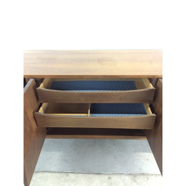 Mid Century Modern Credenza With Unique Diamond Front Cabinet Doors by Albert Parvin for American of Martinsville For Sale - Image 9 of 12