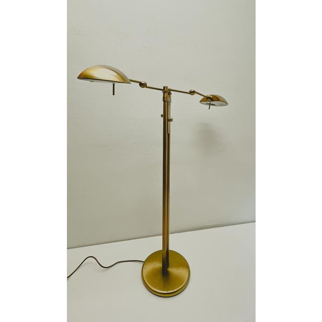 Vintage Brass Twin Double Holtkotter Floor Lamp, 1970s For Sale - Image 15 of 16