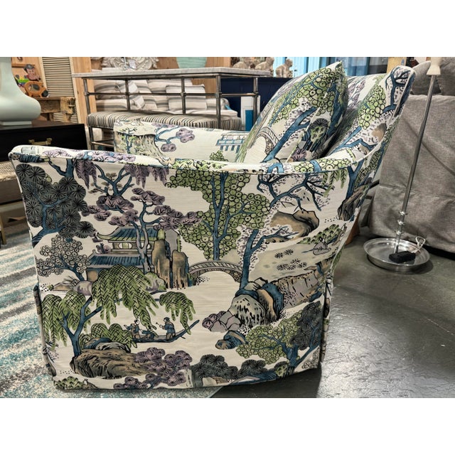 Textile Highland House Brighton Swivel Chair For Sale - Image 7 of 9