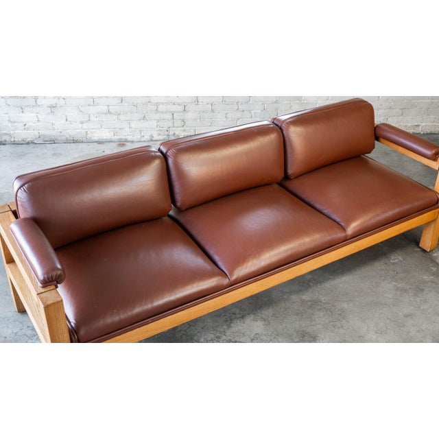 Wood Vintage Oak Sofa Attributed to Warren Platner for CI Designs For Sale - Image 7 of 17