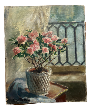 Still Life with Flowers & Roses, 20th Century, Painting