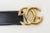 1980s Vintage Gucci Logo Wide Black Leather Belt With Gold Plated GG'S For Sale - Image 5 of 10