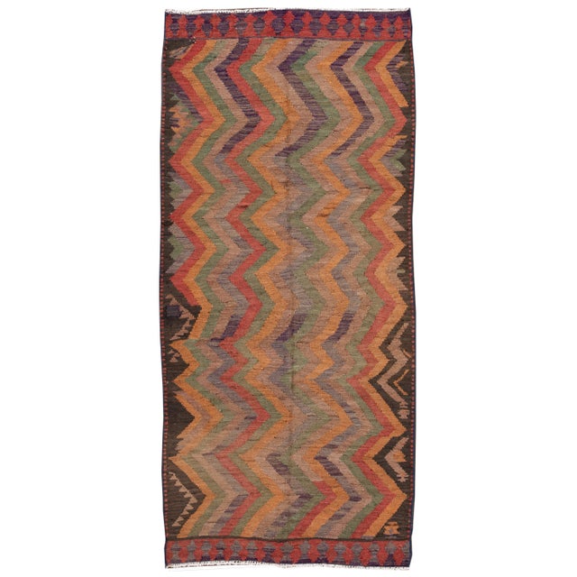 Mid-20th Century Vintage Kilim Runner Rug 4' 5" X 9' 4'' For Sale - Image 13 of 13