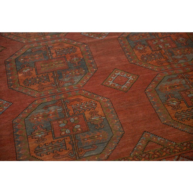 1940s Vintage Distressed Ersari Carpet - 8'4" X 10'10" For Sale - Image 5 of 9