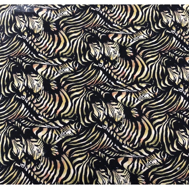 Gold 1970s Pair of Italian Gilded Gold Chairs With Zebra Print Cushions For Sale - Image 8 of 11