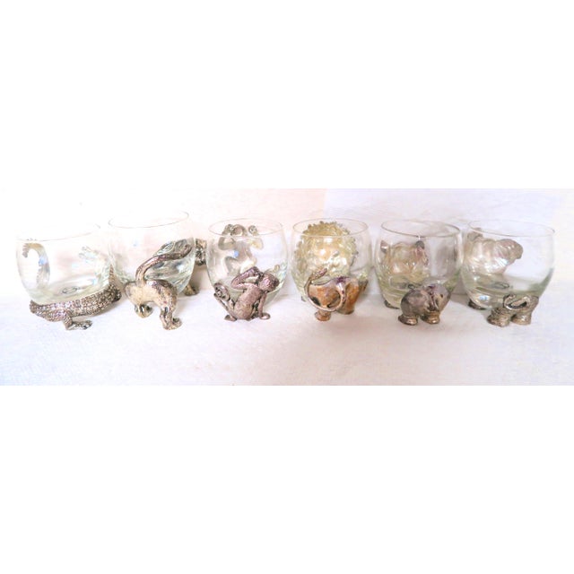 Late 20th Century Arthur Court Safari Series With Feet Double Old Fashioned Glasses - 6 pcs For Sale - Image 9 of 12