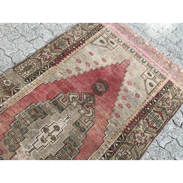 Turkish Faded Floor Vintage Rug For Sale - Image 6 of 11
