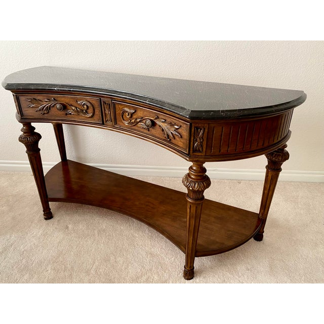 Drexel Heritage Vintage Drexel Heritage "Talavera" Collection Demilune Serrano Console Table Excellent Condtion For Sale - Image 4 of 15