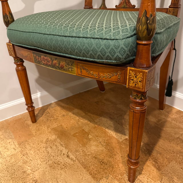 Pair - Adams Style Painted Satinwood Armchairs For Sale - Image 10 of 10