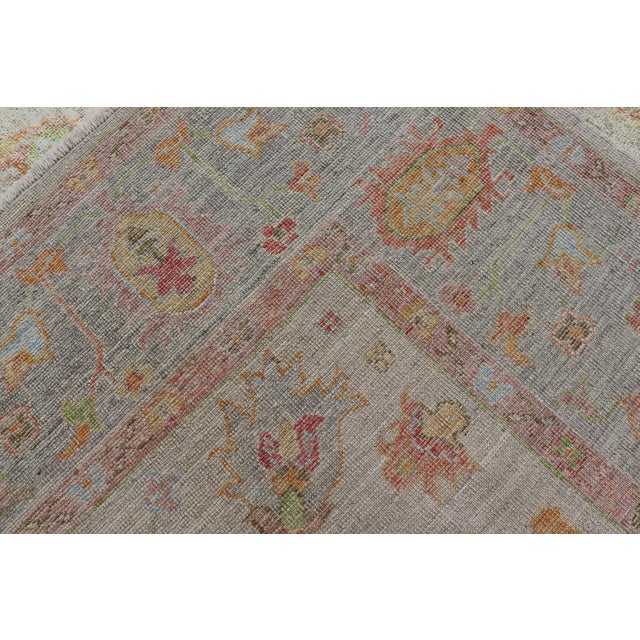 Elegant Angora Turkish Oushak Rug in Soft Pastel Shades by Keivan Woven Arts 9'3 X 12'3 For Sale - Image 12 of 12