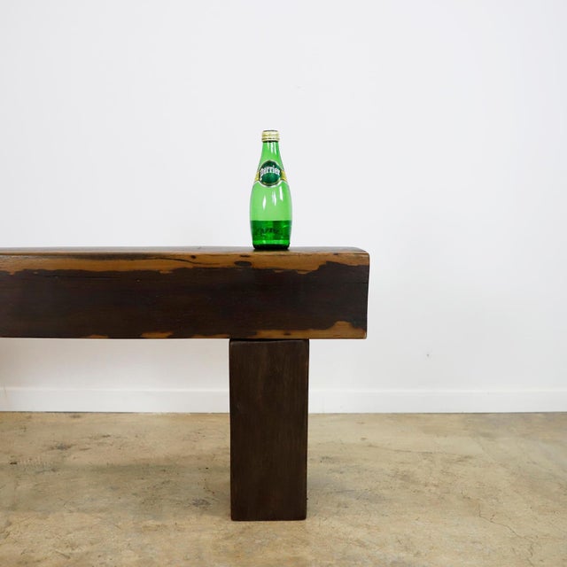 1970s Solid Tropical Wood Abstract Bench For Sale - Image 11 of 17