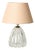 Murano Ribbed Glass and Brass Table Lamp with Pink Lampshade by Barovier, Italy, 1950s For Sale
