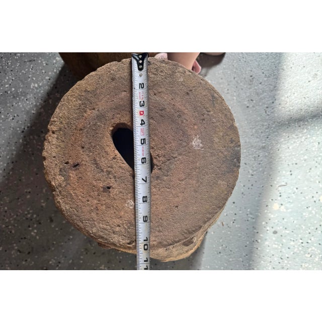 Mid 20th Century Pair of French Mid 20th Century Faux Bois Stone Stools For Sale - Image 5 of 12